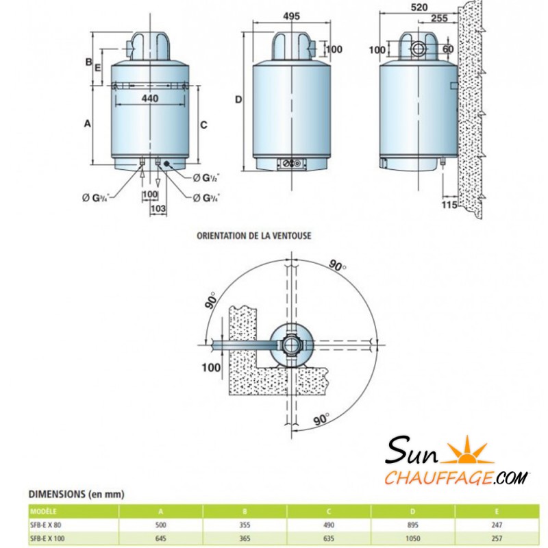 Chauffe Eau Gaz Mural S/SGA FF X Ventouse Ariston